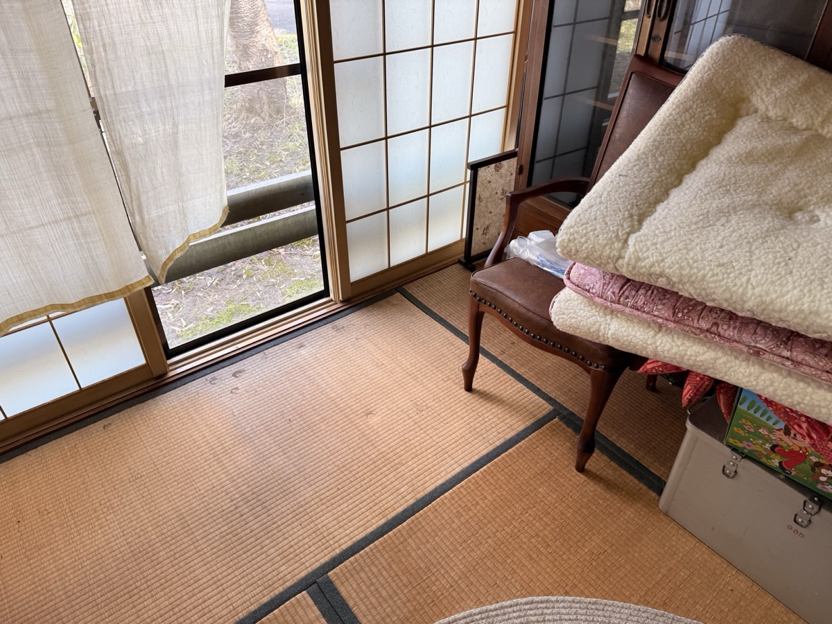 庭に面した窓のある施工前の和室